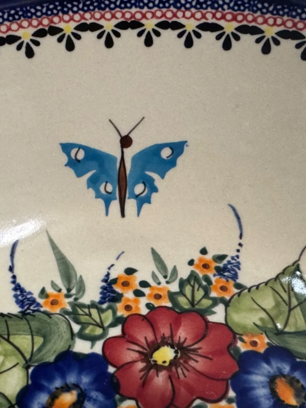 Polish Pottery Spring Spendor Serving Bowl